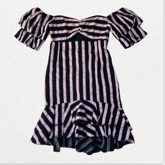 Wayf Korbin Striped Off The Shoulder Dress Size Small - Picture 6 of 13